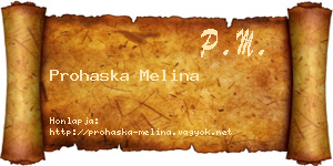 Prohaska Melina névjegykártya